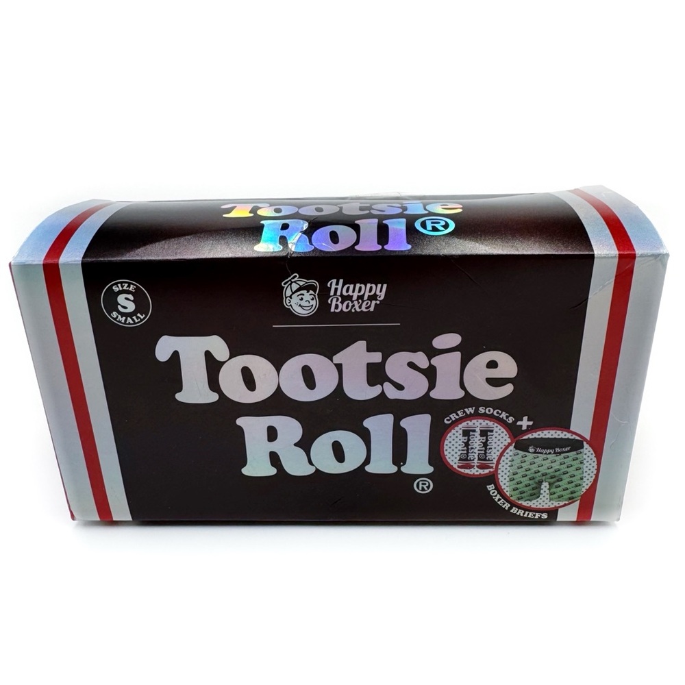 Tootsie Roll Candy Boxer Briefs and Crew Socks Mens Small Underwear Gift Set